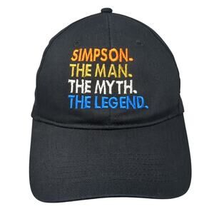 Simpson The Man The Myth The Legend Baseball Cap Black One Size Adjustable BIG X